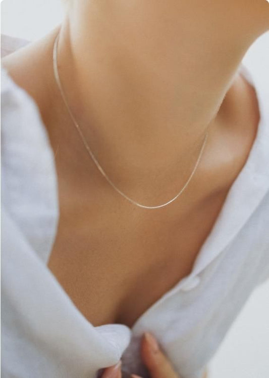 Elegant Silver Beading Chain Necklace