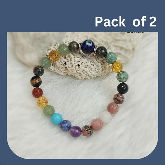 7 Chakra Crystal Bracelet Set – Energy & Harmony (Pack of 2)